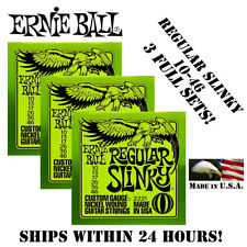 ** 3 SETS ERNIE BALL REGULAR SLINKY 10-46 ELECTRIC GUITAR STRINGS 2221 ** picture