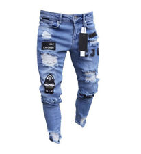 Mens Ripped Skinny Jeans Stretch Distressed Denim Pants Casual Slim Fit Trousers picture
