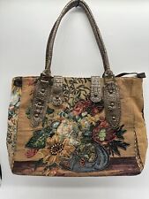 MELLOW WORLD FLOWER SHOP BEADED TAPESTRY WEEKEND TOTE BAG picture