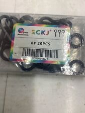 NEW (QTY 6 packs of 20) ECKJ #8 Black Screw Eye Hooks *Free Shipping* picture