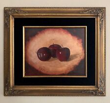 Martin Katon Original Mixed Media Still Life Painting Red Apples Framed Signed picture