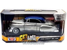 1950 Chevrolet Bel Air Lowrider Silver Blue Top Get Low 1/24 Motormax 79026sil picture