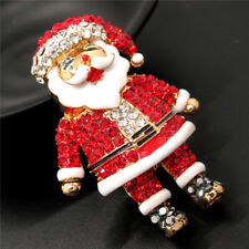Enamel Red Crystal Santa Claus Christmas Fashion Women Brooch Brooch Pin Gifts picture