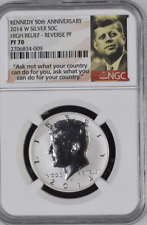 2014-W Reverse Proof High Relief Silver Kennedy Half Dollar NGC PF70 picture