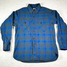 Sugar Cane Mens Long Sleeve Button Shirt Flannel Work Shirt Selvedge Blue Black picture
