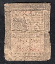 PA-201 APRIL 25, 1776 1s ONE SHILLING PENNSYLVANIA COLONIAL CURRENCY NOTE picture