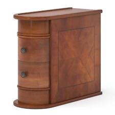 Tribesigns End Table Solid Wood Chairside 2-Drawer Narrow Side Table Brown picture