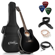 Full-Size Cutaway Thinline Acoustic-Electric Guitar with Gig Bag & EQ picture