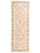 Vintage Faded Colorful Oushak Runner Rug, Antique Oriental Turkish Rug, 3'x9'5'' picture