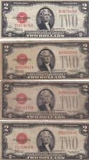 1928D LOT OF 4 TWO DOLLAR NOTE IN FINE TO GOOD CONDITION picture