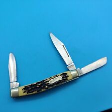 USED Schrade+ 885UH 3-Blade Stockman Stainless Folding Pocket Knife picture