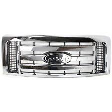 Grille For 2009-2012 Ford F-150 XLT Model Chrome Shell with Black Insert Plastic picture