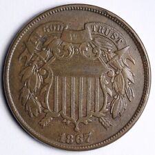 1867 Two Cent Piece CHOICE XF E172 KEG picture