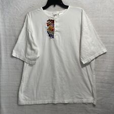 Vtg 90s Disney Store Henley T Shirt Mens 2XL Winnie The Pooh White Cotton picture