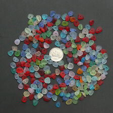 center drilled sea beach glass 20 pcs lots very tiny blue green red  jewelry use picture