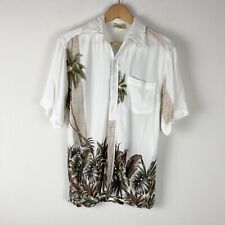 Vintage Versace Dolm Italy Color Hawaiian Shirt Mens XL White Tropical 80s 90s picture