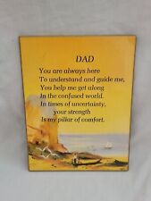 Vintage 1975 Living Quotes Dad Plaque With An Ocean Scene A Poem Father's Day picture
