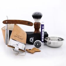 Men's Shaving Set With Cut Throat Razor Vintage Old Barber Style -Classic 6Pcs picture