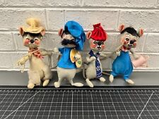Lot Of 4 Vintage Annalee dolls Mouse MICE Cowboy Artist Gardener Water-bottle picture