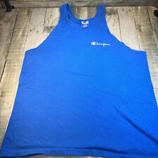 Vintage 1990s Champion Tank Top XL Blue  jersey Script Logo Made In USA picture