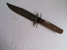 Vintage Massive Edge Brand Solingen Germany Bowie Knife With Stag Antler Grips picture
