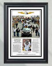2009 Pittsburgh Steelers Parade Super Bowl Champions Framed Front Page Newspaper picture