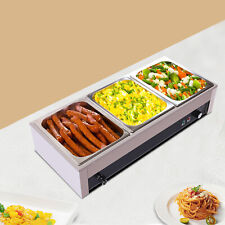 3 Pan Electric Food Warmer Commercial Steam Table Buffet Bain Marie Countertop  picture
