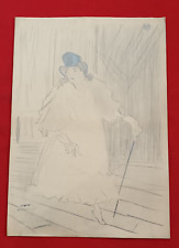 Henri de Toulouse Lautrec  Drawing On Paper (handmade) Signed & Stamped Vtg Art picture
