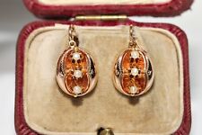 Vintage Circa 1950s 14k Rose Gold Pearl Decorated Earring picture