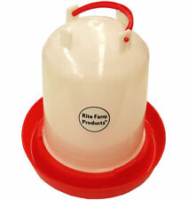 MEDIUM RITE FARM PRODUCTS HD 1.6 GALLON CHICKEN WATERER & HANDLE POULTRY CHICK picture