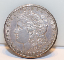 1887 S  US Morgan Silver Dollar $1 AU (Cleaned,Retoned) picture