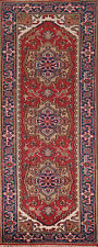 Exquisite Traditional Hand-Knotted Heriz Serapi Indian Wool Runner Rug 3x8 ft. picture
