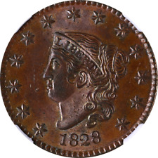 1828 Large Cent Large Narrow Date N.6 R.1 NGC MS62BN Great Eye Appeal picture