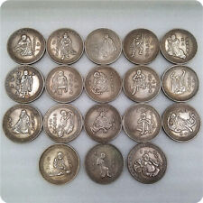 China Ancient Eighteen Arhats Silver Dollars Silver Antiques Silver Coins 18Pcs picture
