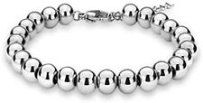 Sterling Silver 4MM-10M Italian Bead Ball Chain Bracelet- Handmade Bead Italian  picture