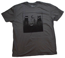 Guild Of Calamity Mens Glowing Eyes Forest Creatures Charcoal Shirt NWT 2XL picture
