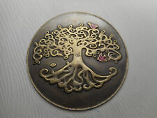 Large Tree of Life w/ Red Birds Brass Button  2