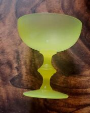 Vtg 1930 Portieux Vallerysthal French Champagne/Sherbet Vaseline Uranium Glass picture