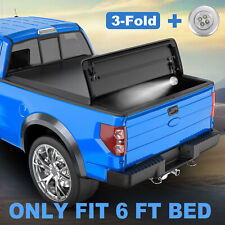 6FT Bed 3 Fold Tonneau Cover For 2004-2012 Chevy Colorado GMC Canyon Truck &Lamp picture