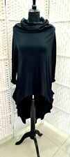 ALEMBIKA LONG BLACK  ASYMMETRICAL DRESS SIZE - 2 - MADE IN ISRAEL. picture
