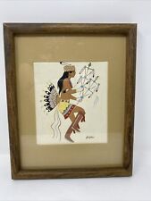 Vintage 50s Navajo Art - Hand Silk Screen Print of Native Dancer - Beatien Yazz picture