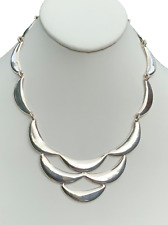 Vintage Mexican Sterling Silver Necklace Huge Artisan Handcrafted Bib picture