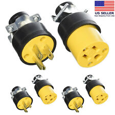 Female Male 3 Prong Replacement Electrical Plug Heavy Duty Extension Cord LOTS picture