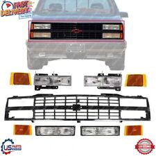 For 1988-1993 Chevrolet C/K Series Pickup Front Grille + Headlight Kit Set Of 9 picture