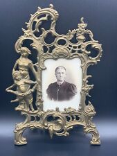 Antique French Rococo Style Large Ornate Cast Bronze CDV Photo Picture Frame picture