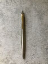 New Parker Jotter Gel Pen M Stainless Steel W/Gold Trim Made In France picture