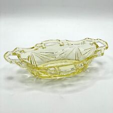 Yellow Vintage Depression Glass Relish Oval Serving Dish picture