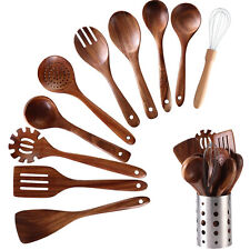 Wooden Kitchen Utensils set 11 PCS Wooden Cooking Spoons and Spatula for Cooking picture