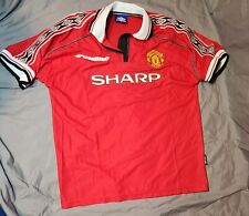 Vintage Manchester United 1998-99 Home Red Umbro Jersey Size XL Sharp picture