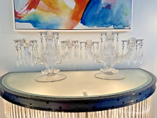 GORGEOUS Pair of Vintage Triple Candlesticks Fostoria Baroque Glass picture